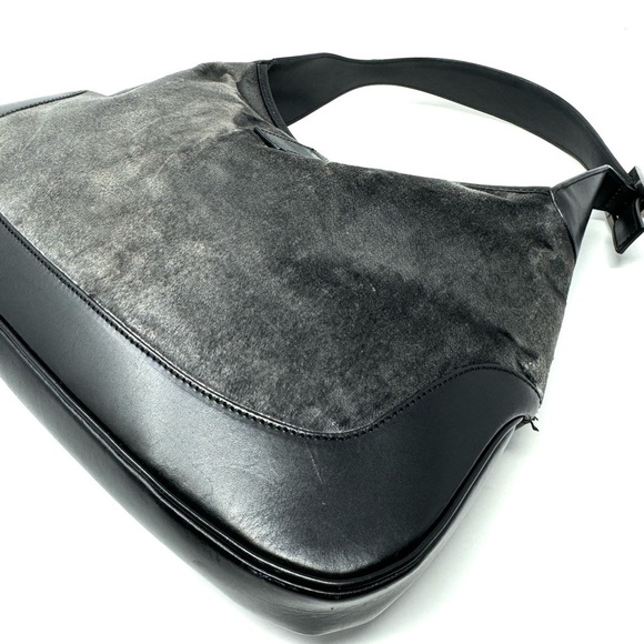 Tom Ford 1999 Gucci Vintage Jackie Bag – Gray Velvet Shoulder Bag, - Picture 9 of 15